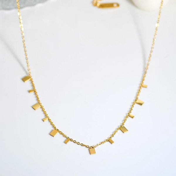 Alternating Rectangle Necklace In Gold - Insideout