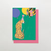 Birthday Leopard With Balloon Card - Insideout