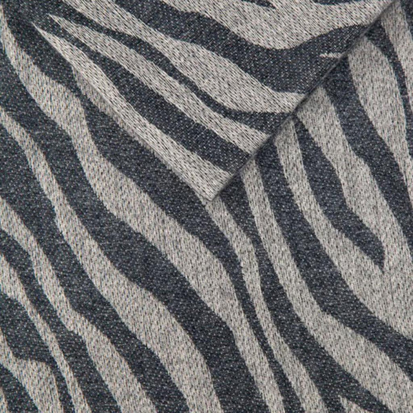Black Beige Zebra Print Scarf With Stripe - Insideout