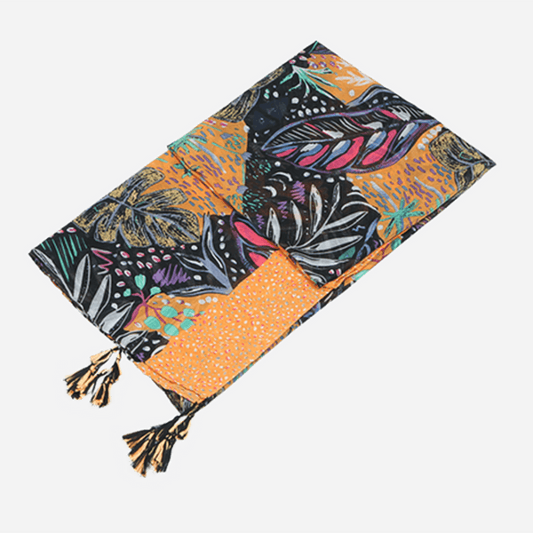 Black Orange Bright Tropical Jungle Scarf - Insideout