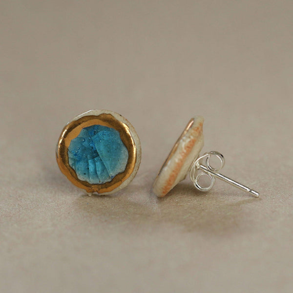 Blue and Gold Sterling Silver Studs - Insideout