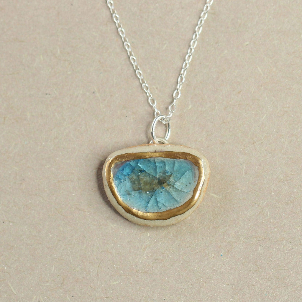 Blue Reef Crescent Sterling Silver Pendant - Insideout