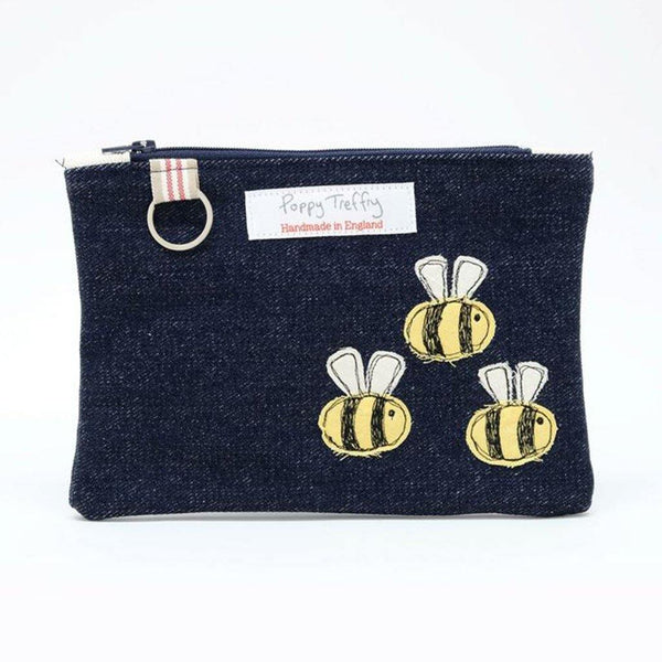 Busy Bee Flat Embroidered Purse - Insideout
