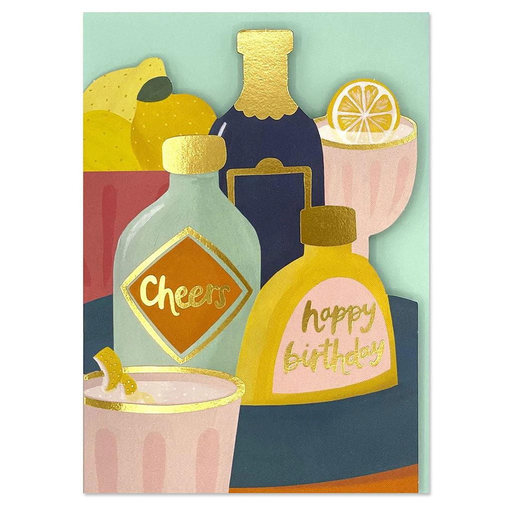 Cheers Happy Birthday Cocktails Card - Insideout