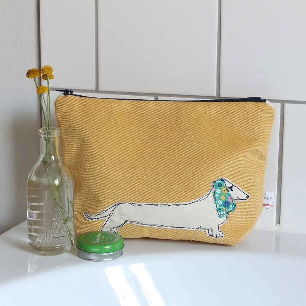 Daschshund Embroidered Make Up Bag - Insideout