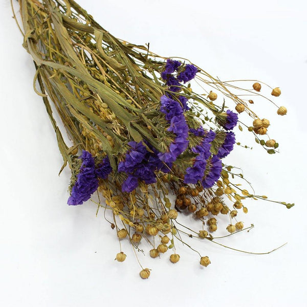 Dried Wildflower Mini Mixed Bunch Blues - Insideout