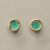 Emerald and Gold Sterling Silver Studs - Insideout