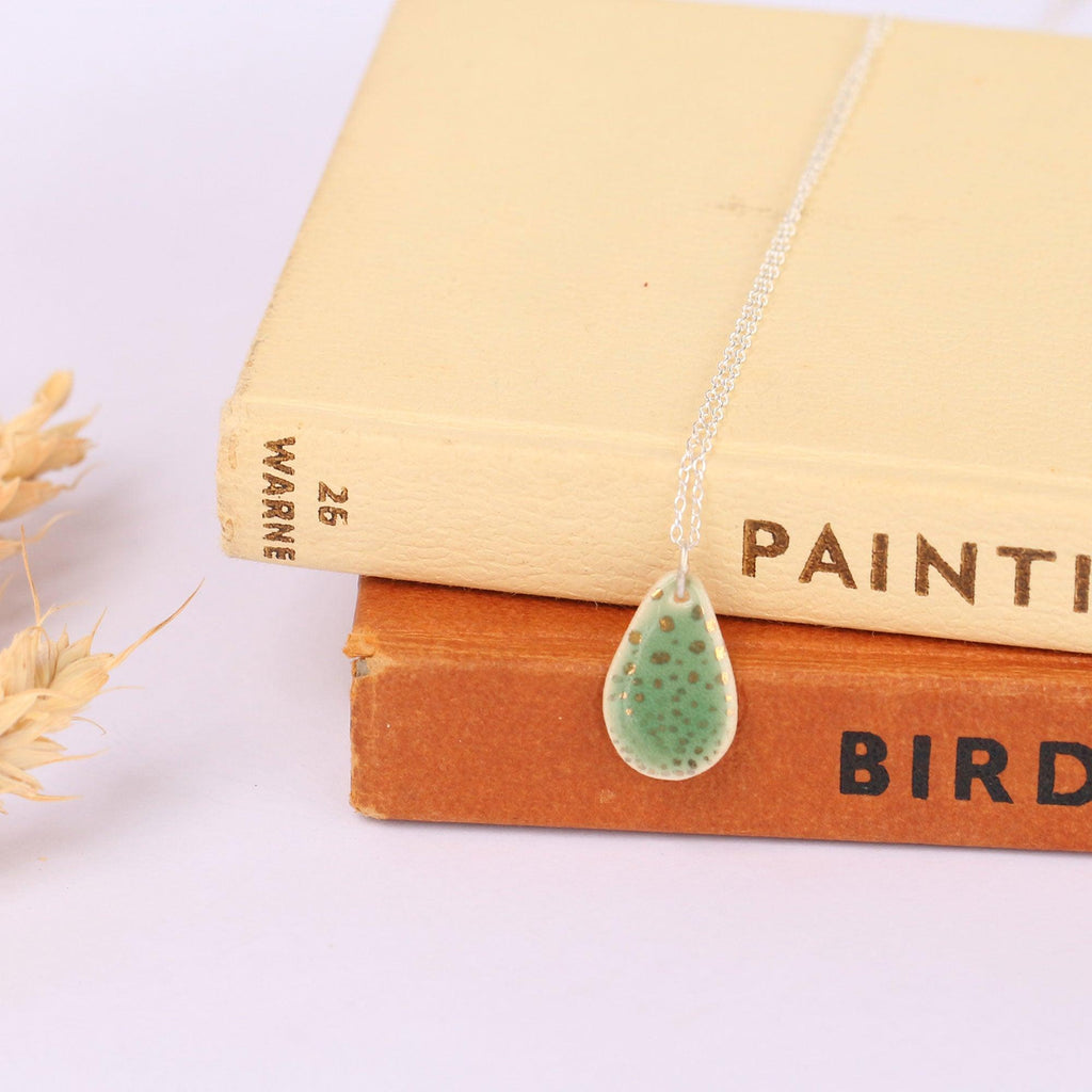 Fern Tear Drop Gold Lustre Pendant - Insideout