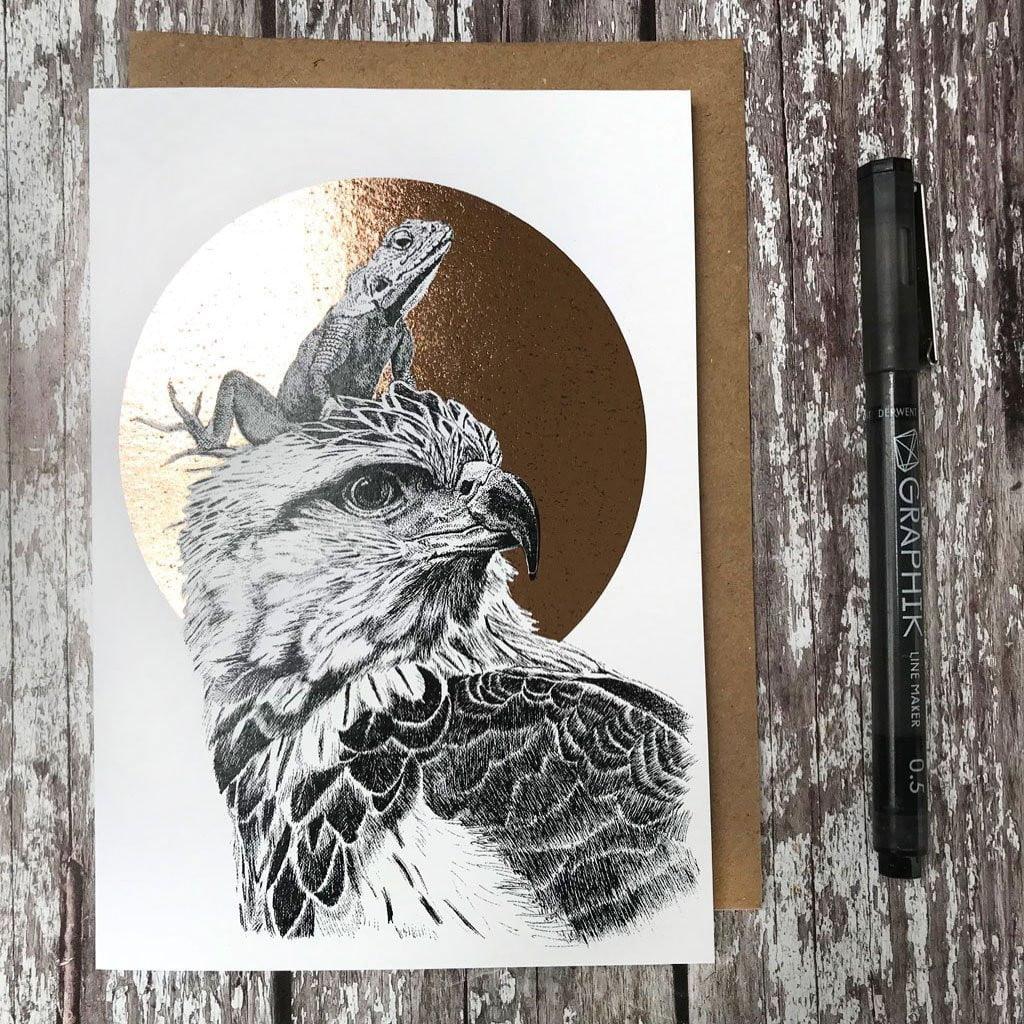 FF01 Grey Eagle & Lizard Foiled Card - Insideout