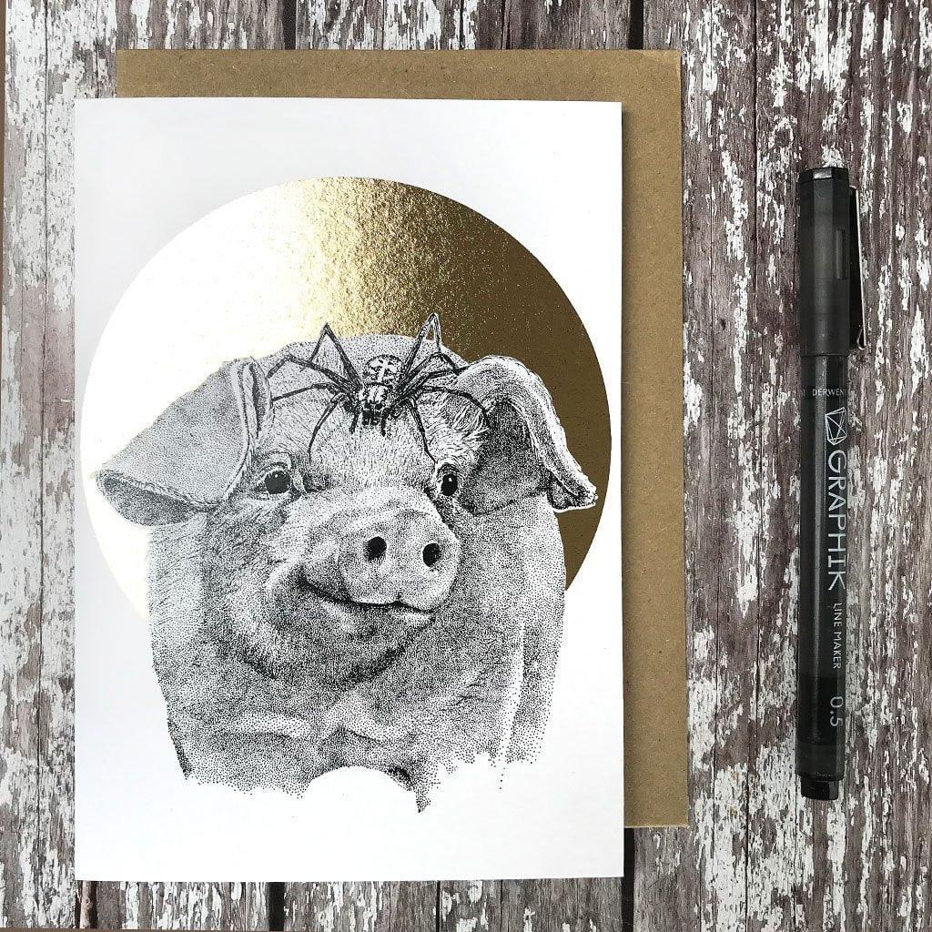 FF05 Pig & Spider Foiled Card - Insideout