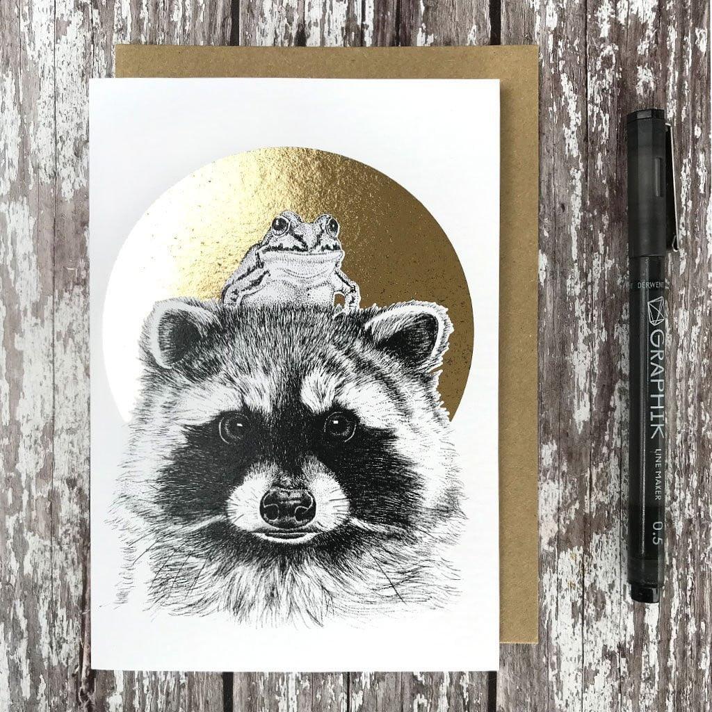 FF13 Raccoon & Frog Foiled Card - Insideout