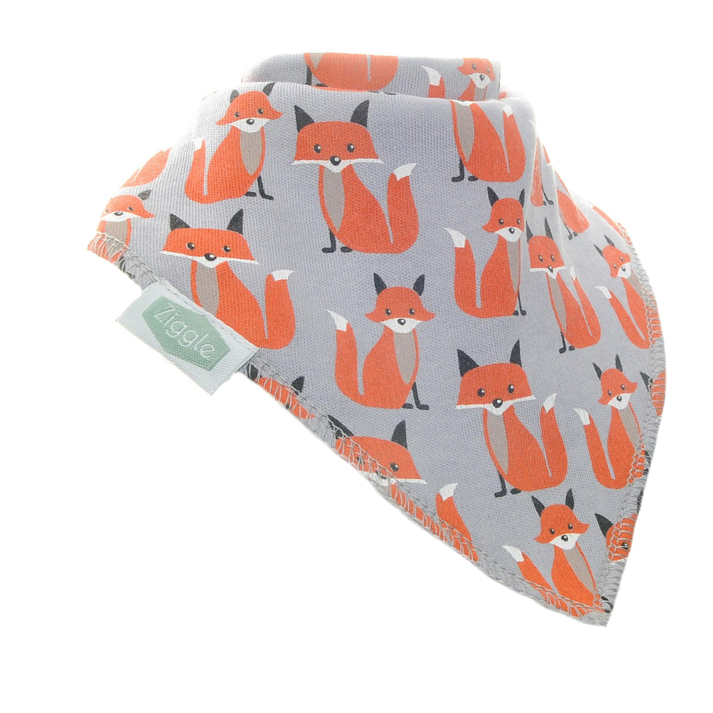 Foxes On Grey Dribble Bib - Insideout