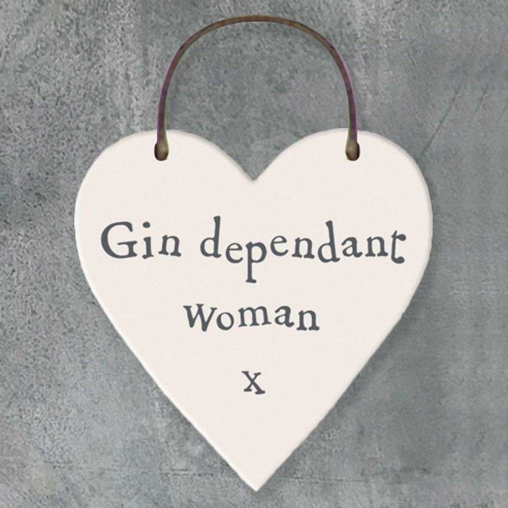 Gin Dependant Woman Heart Tag - Insideout