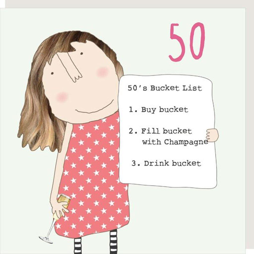 Girl 50 Bucket List Card - Insideout