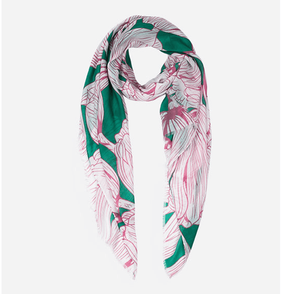Green Large Tulip Scarf - Insideout