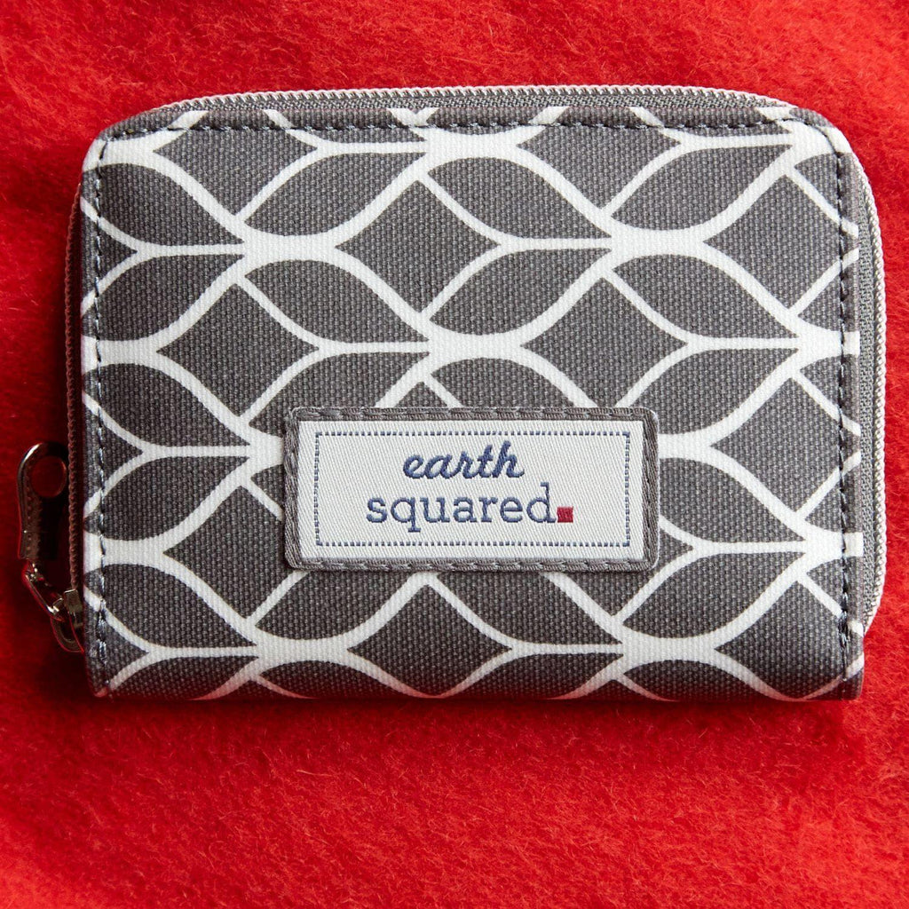 Grey Geometric Oil Cloth Wallet - Insideout