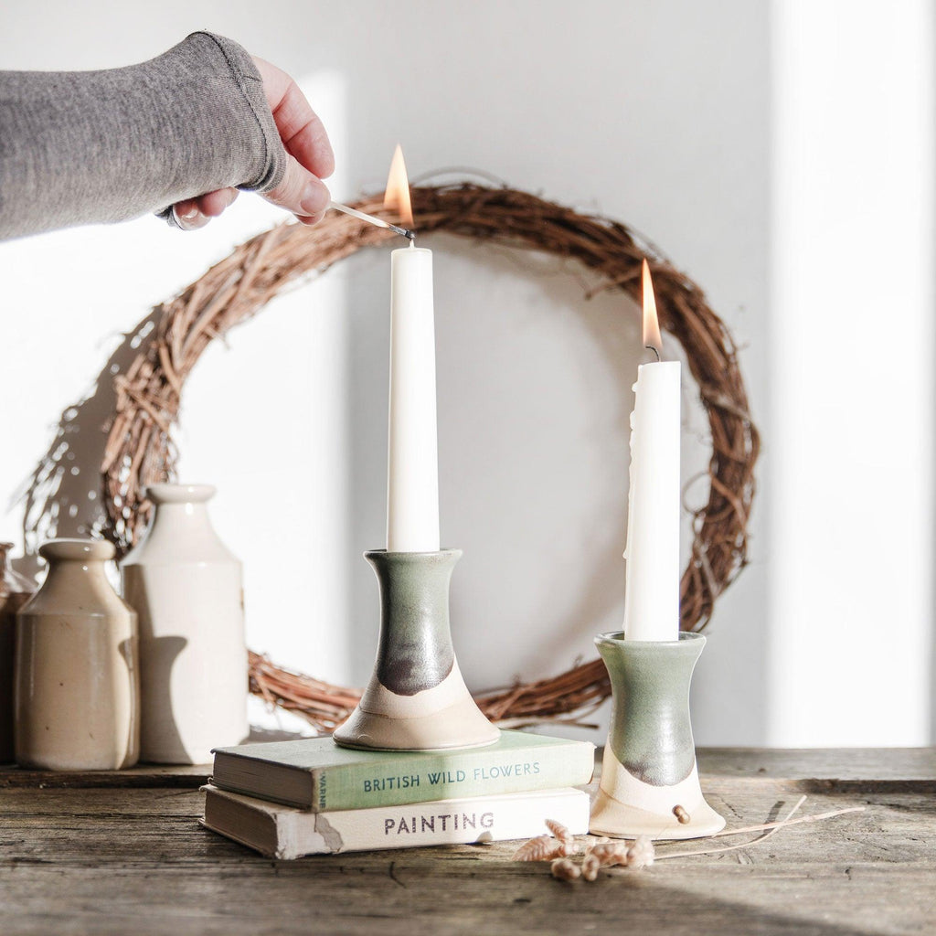 Handmade Ceramic Candle Holder Moorland Series - Insideout