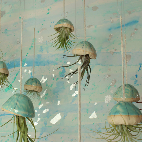 Handmade Ceramic Jellyfish Air Plant - Insideout