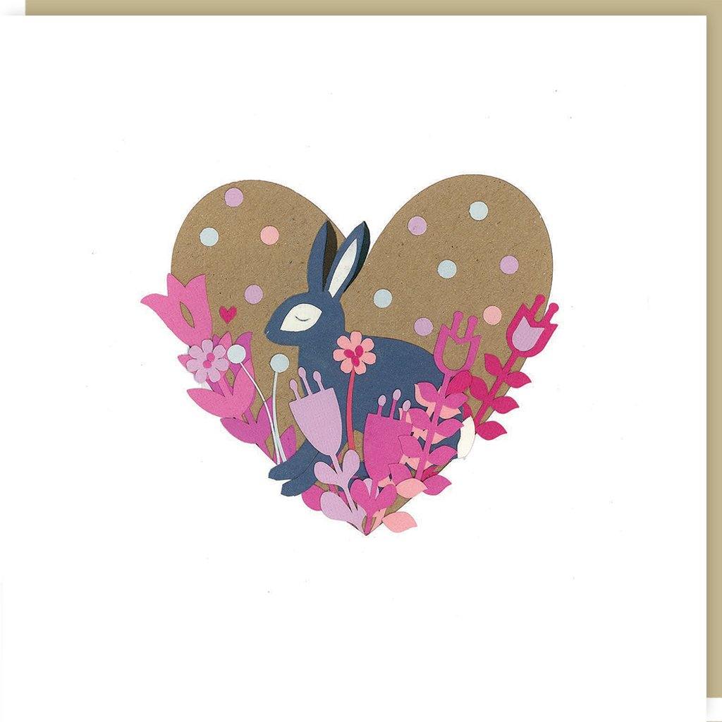 Hare With Flowers Card - Insideout