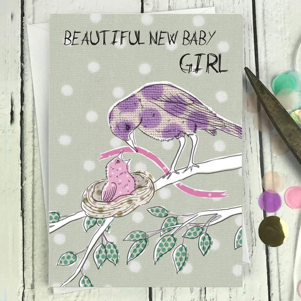 IC16 Beautiful New Baby Girl Card - Insideout