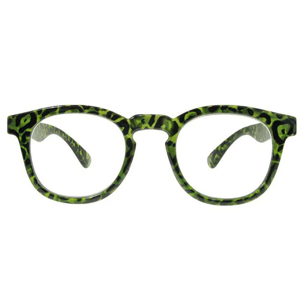 Kitty Reading Glasses Green Leopard - Insideout