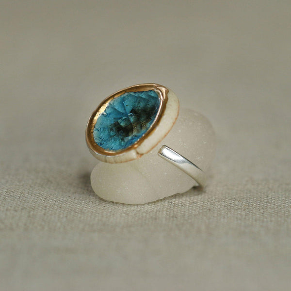 Large Round Blue Reef Ring - Insideout