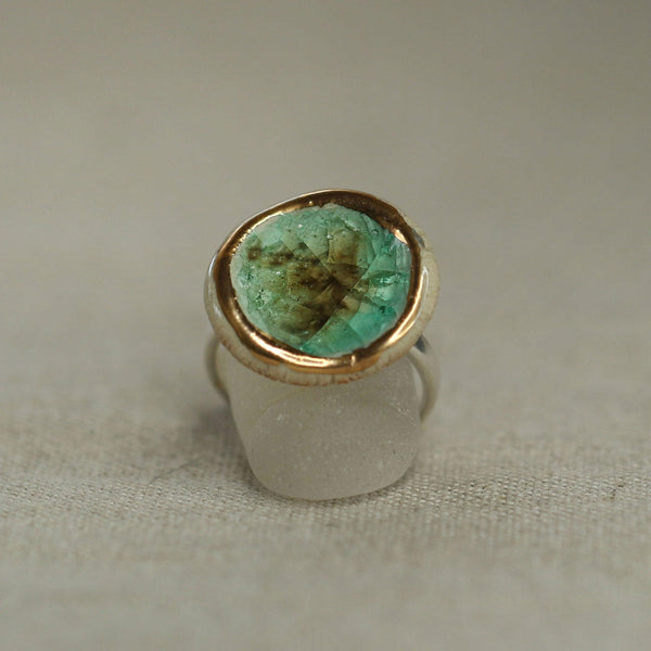 Large Round Emerald Reef Ring - Insideout