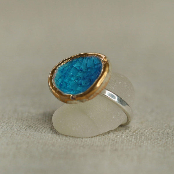 Large Round Turquoise Blue Lagoon Ring - Insideout