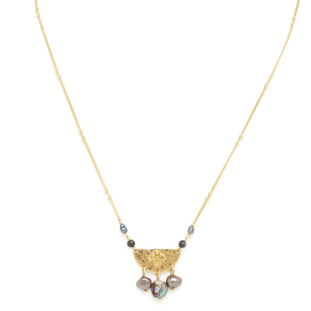 Laura Half Disc Necklace With Dangles - Insideout