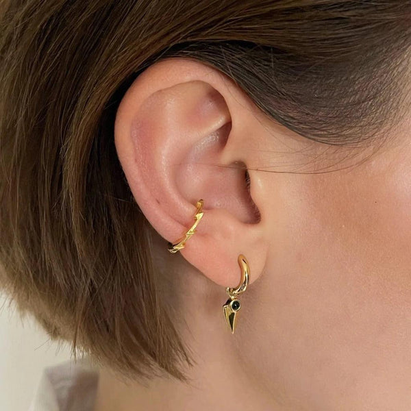 Lightning Bolt Single Ear Cuff Gold - Insideout