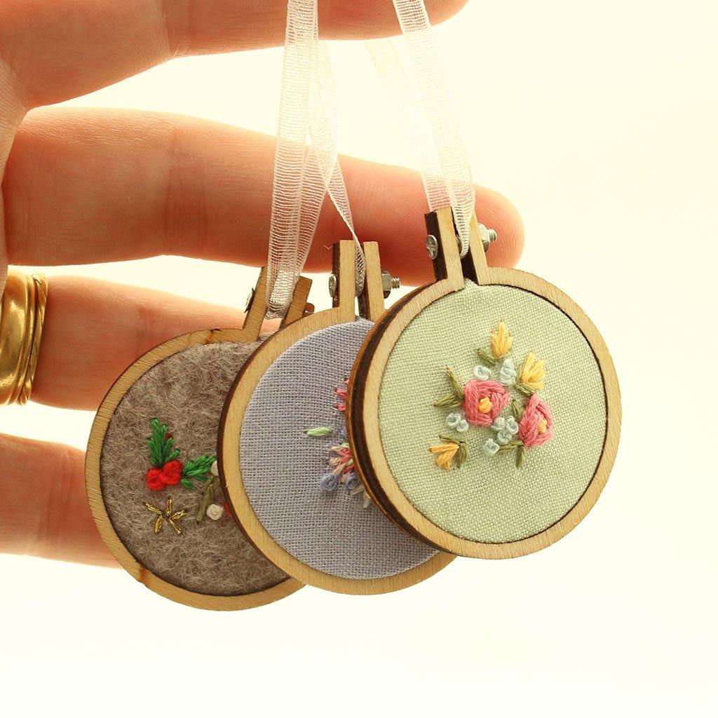 Mini Embroidered Hoop Hangings Handmade In Cornwall - Insideout