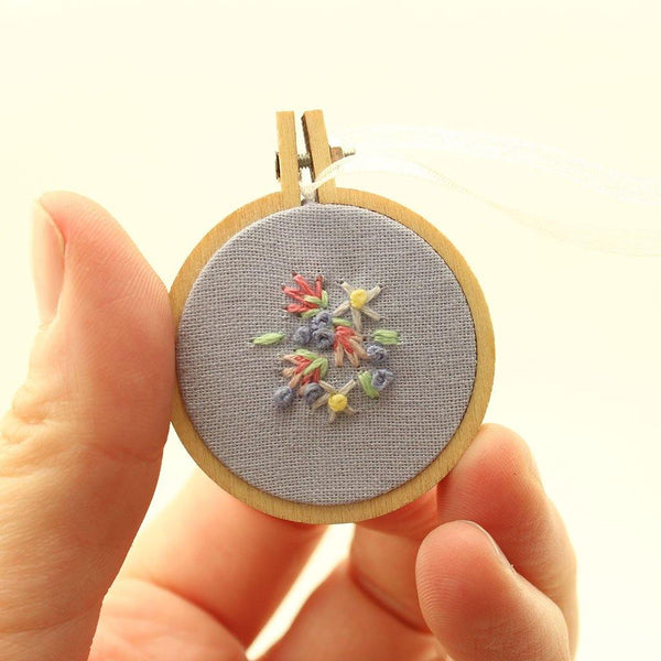 Mini Embroidered Hoop Hangings Handmade In Cornwall - Insideout
