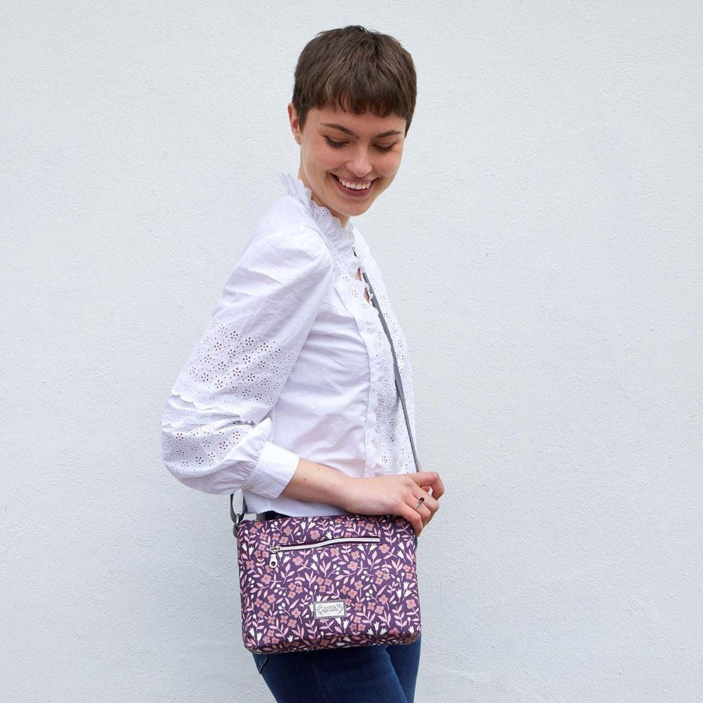 Mulberry Flower Oil Cloth Messenger Bag - Insideout