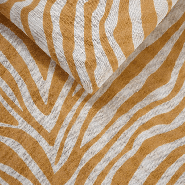 Mustard Grey Colour Pop Stripe Zebra Print Scarf - Insideout