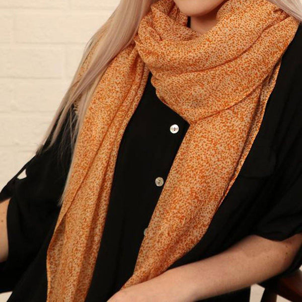 Mustard White Micro Animal Spots Scarf - Insideout