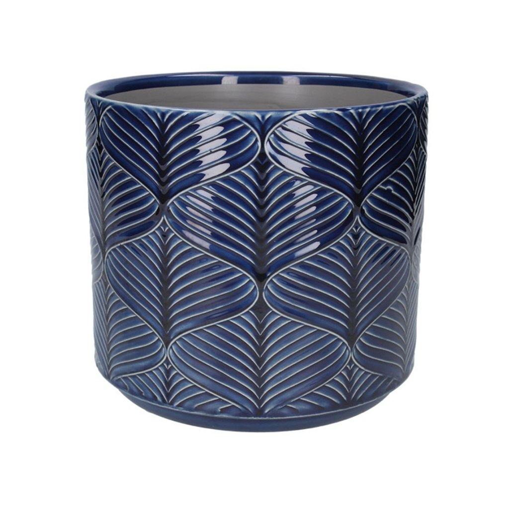 Navy Wavy Planter Pot Small - Insideout