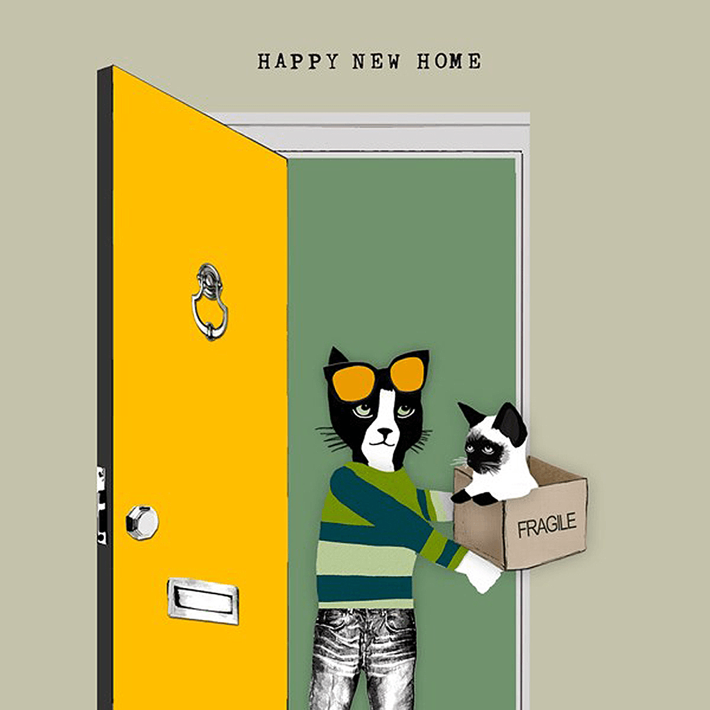 New Home Cats Card - Insideout