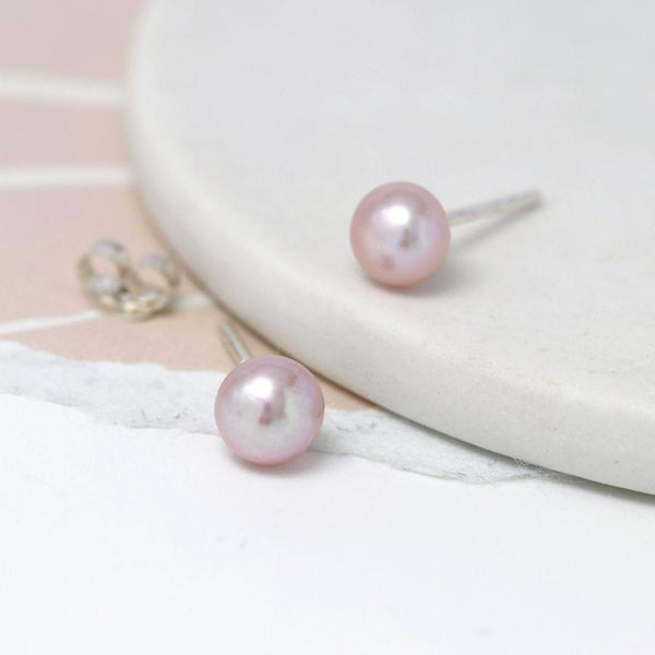 Pale Pink Freshwater Pearl Stud Earrings - Insideout