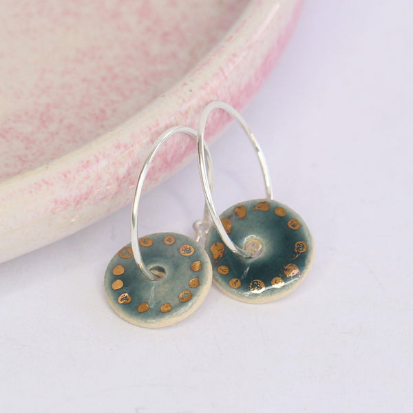 Reservoir Gold Dotty Ceramic Circle Hoop Earrings - Insideout