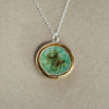 Round Emerald Reef Sterling Silver Pendant Large - Insideout