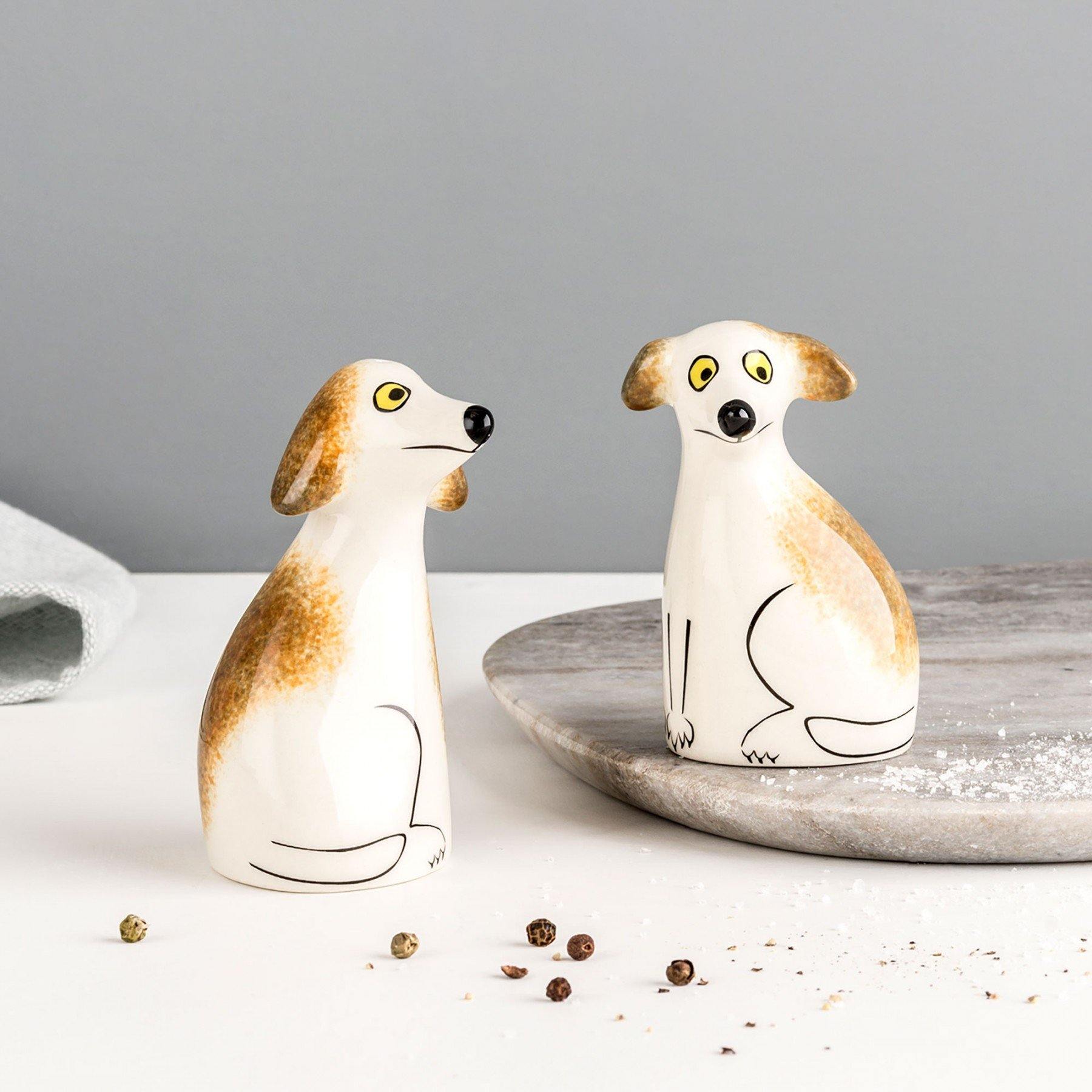 2 Pots à Condiments En Céramique Forme Animaux (coq Et Poule) - Taille 9x8x6,5 Cm Et 7,5x7x6 Cm - Pour Sel, Poivre, épices - Déco Cuisine - 6