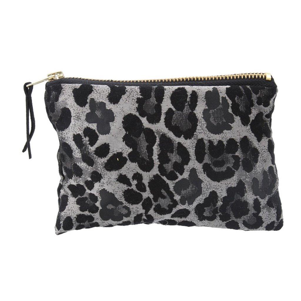 Silver Leopard Jacquard Purse - Insideout