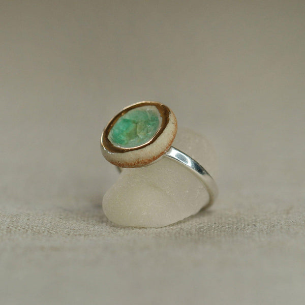 Small Round Emerald Reef Ring - Insideout