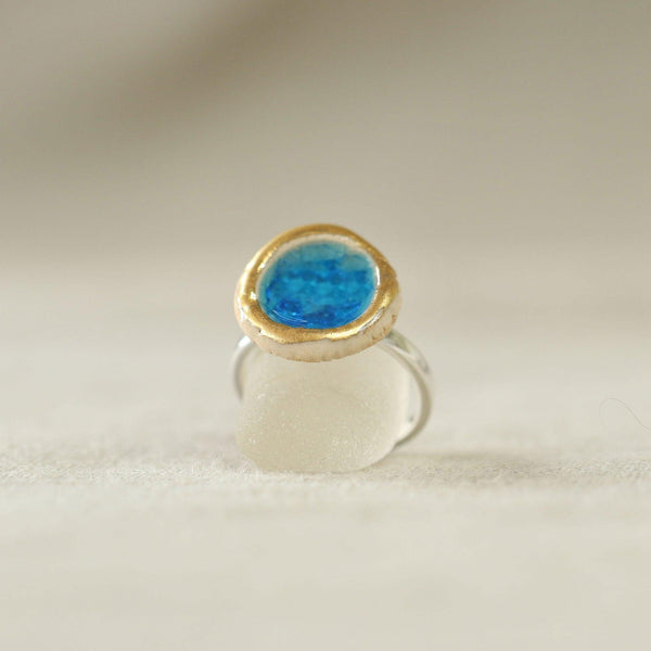 Small Round Turquoise Blue Lagoon Ring - Insideout