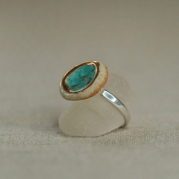 Small Round Turquoise Reef Ring - Insideout