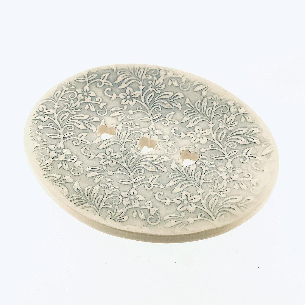 Soap Dish Oval - Blue Floral - Insideout