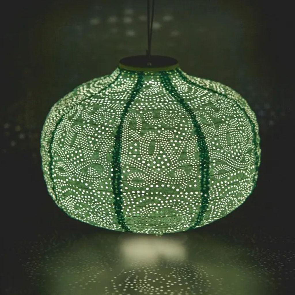 Solar Lantern Dome Pumpkin Teal - Insideout