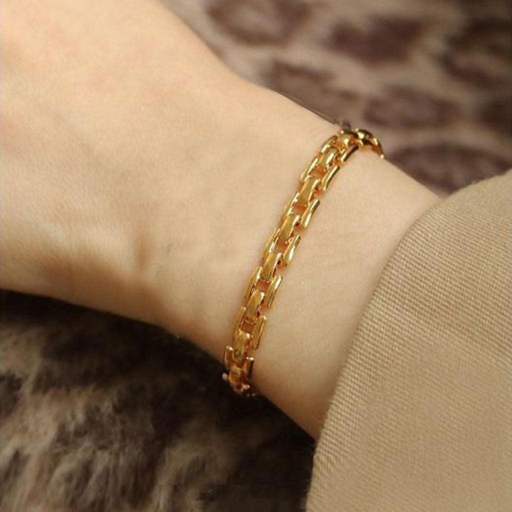 Square Link Chain Bracelet In Gold - Insideout