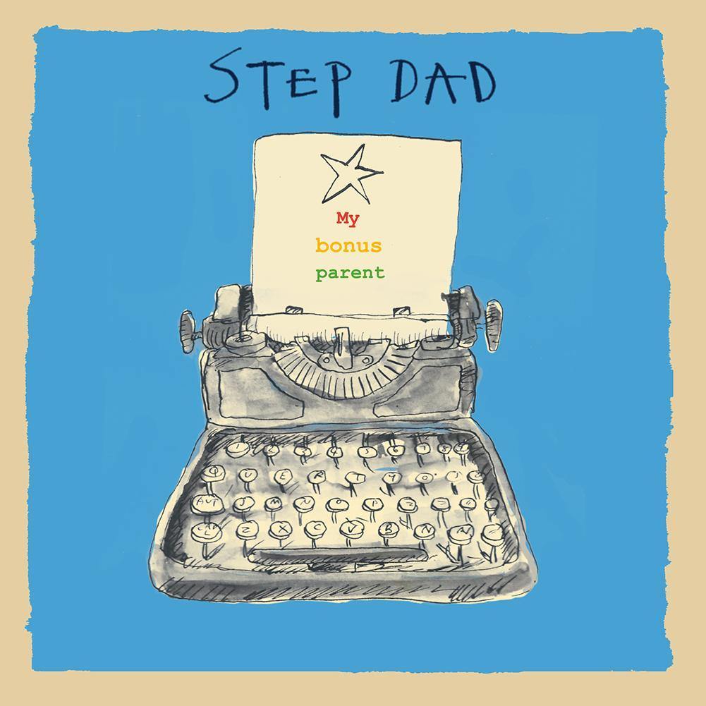 Step Dad Typewriter Card - Insideout
