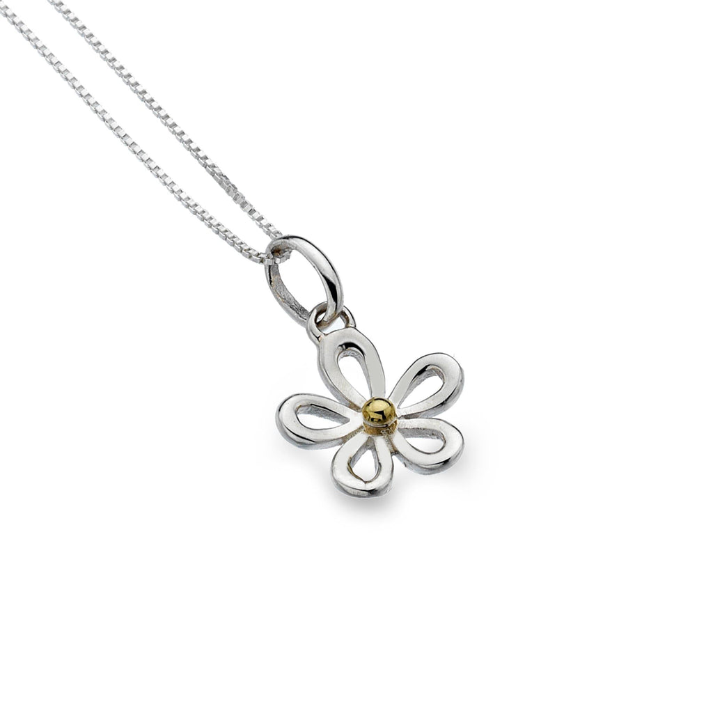 Sterling Silver And Brass Daisy Pendant Necklace - Insideout